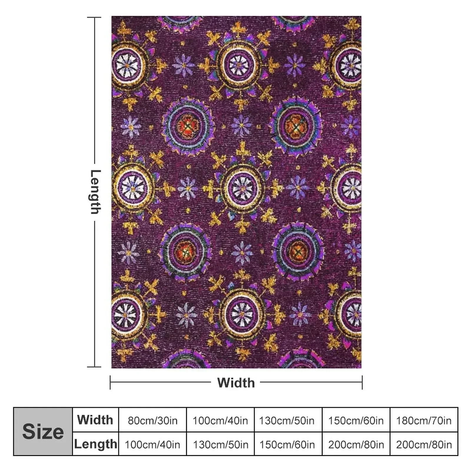 RAVENNA BYZANTINE MOSAICS,STARS,PURPLE BLUE STARRY NIGHT Throw Blanket Retros Hairy Blankets