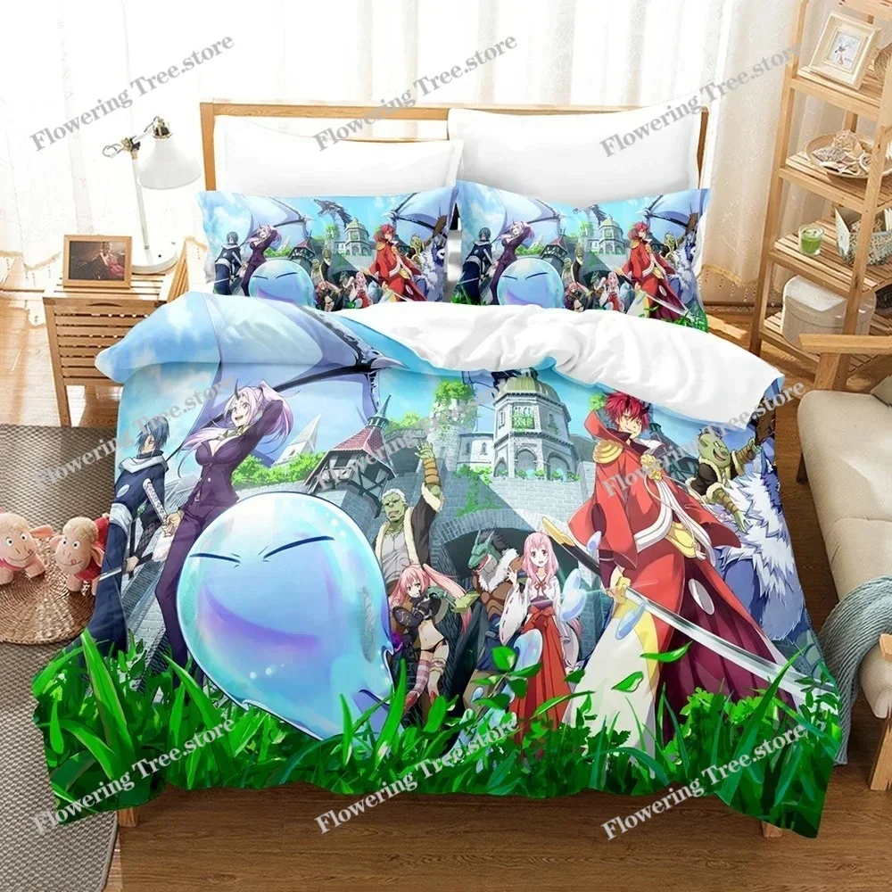 Anime Bedding Set That Time I Got Reincarnated As A Slime Rimuru Kids Gift Duvet Cover Pillowcases Queen King Single Size