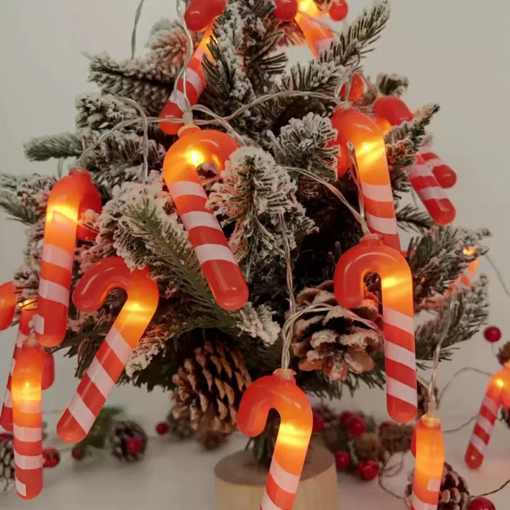 1PC 1.5M/3M Christmas battery box small cane light string,powered by AA batteries,excluding battery,Christmas decoration
