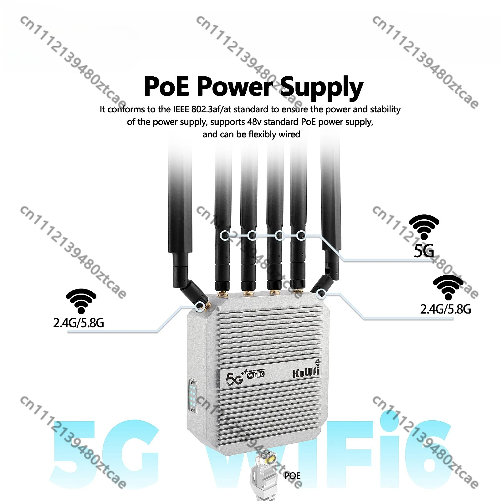 3000Mbps 5G LTE Wireless Router 2.5G Port SIM Card Slot NSA SA Outdoor 360° Coverage WiFi Router