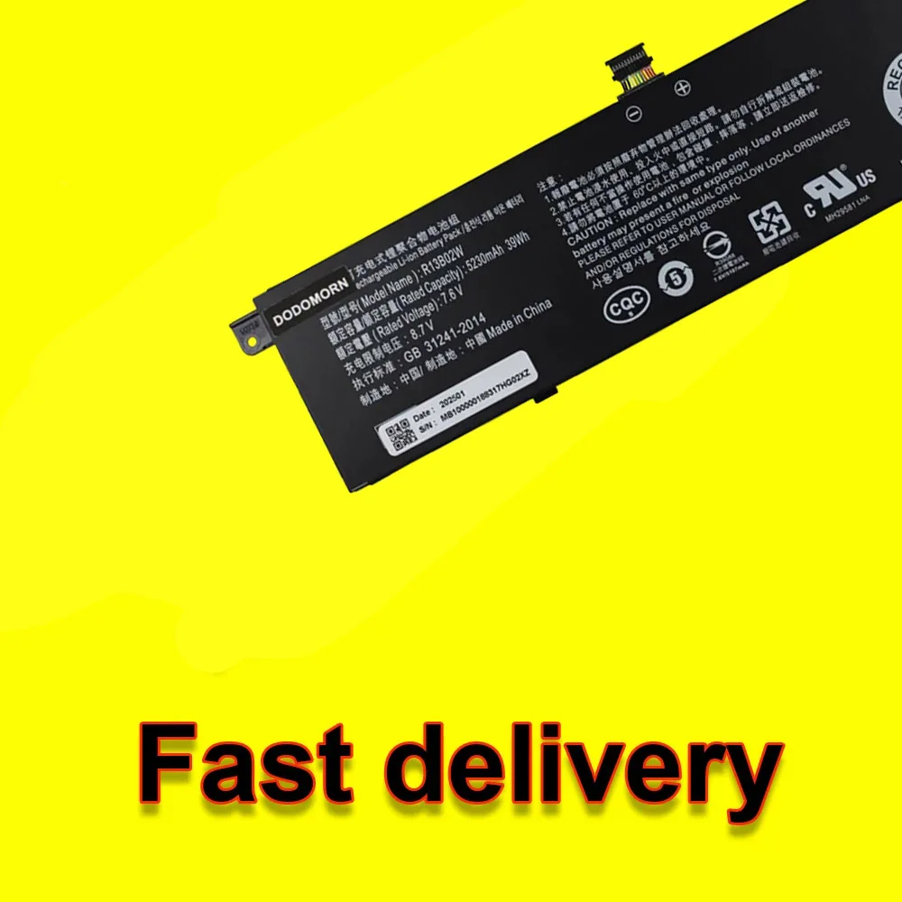 DODOMORN nueva batería de 7,6 V 39Wh R13B01W R13B02W para Xiaomi Mi Air serie de portátiles de 13,3 pulgadas, baterías r