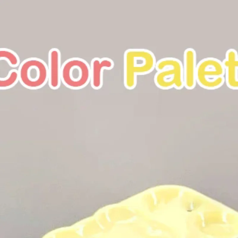 1 unidade de paleta de cores para nail art com desenho animado, bandeja de plástico para mistura de cores de esmalte em gel com suporte para pincel, f