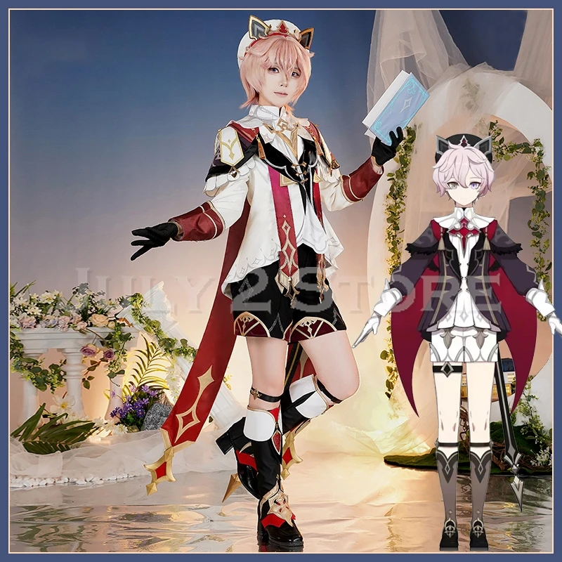 

Dahlia Genshin Impact Cosplay Costume Wig Shota Uniforms Mondstadt Game Roleplay Anime Unisex Halloween Clothe Anime Cosplay