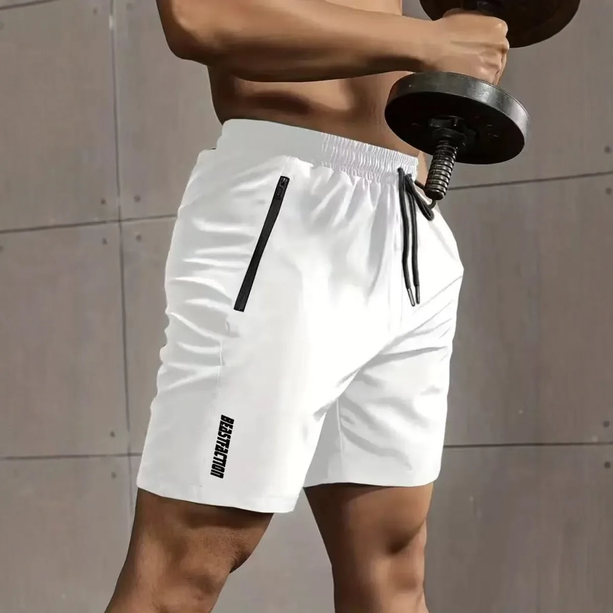 

Men's Quick-Drying Sports Shorts Summer Fitness Training Breathable Elastic Running Beach Pants Men's Ice Silk Tide