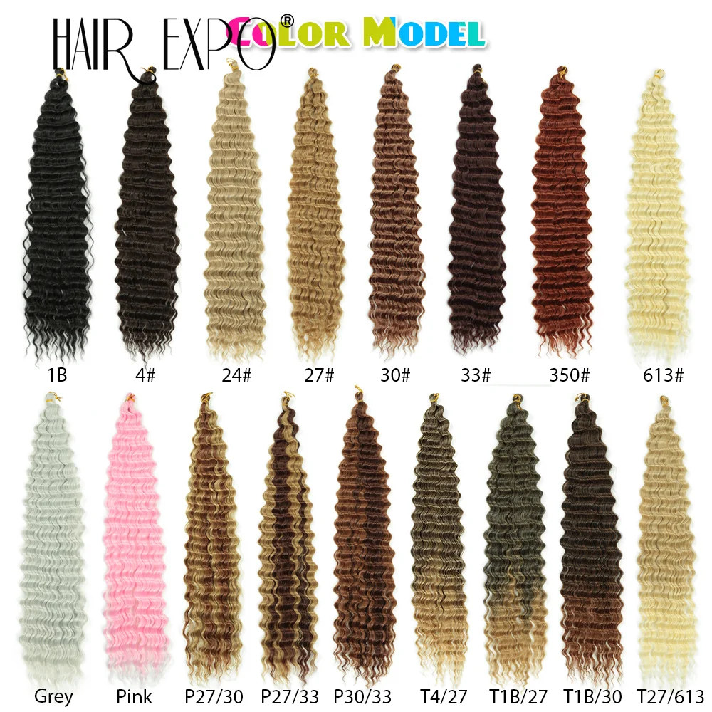 30 Zoll Free tress Deep Twist Häkeln Haar synthetisches lockiges Haar Häkeln Zöpfe Ozean Welle Flechten Haar verlängerung Ombre Afro Locken