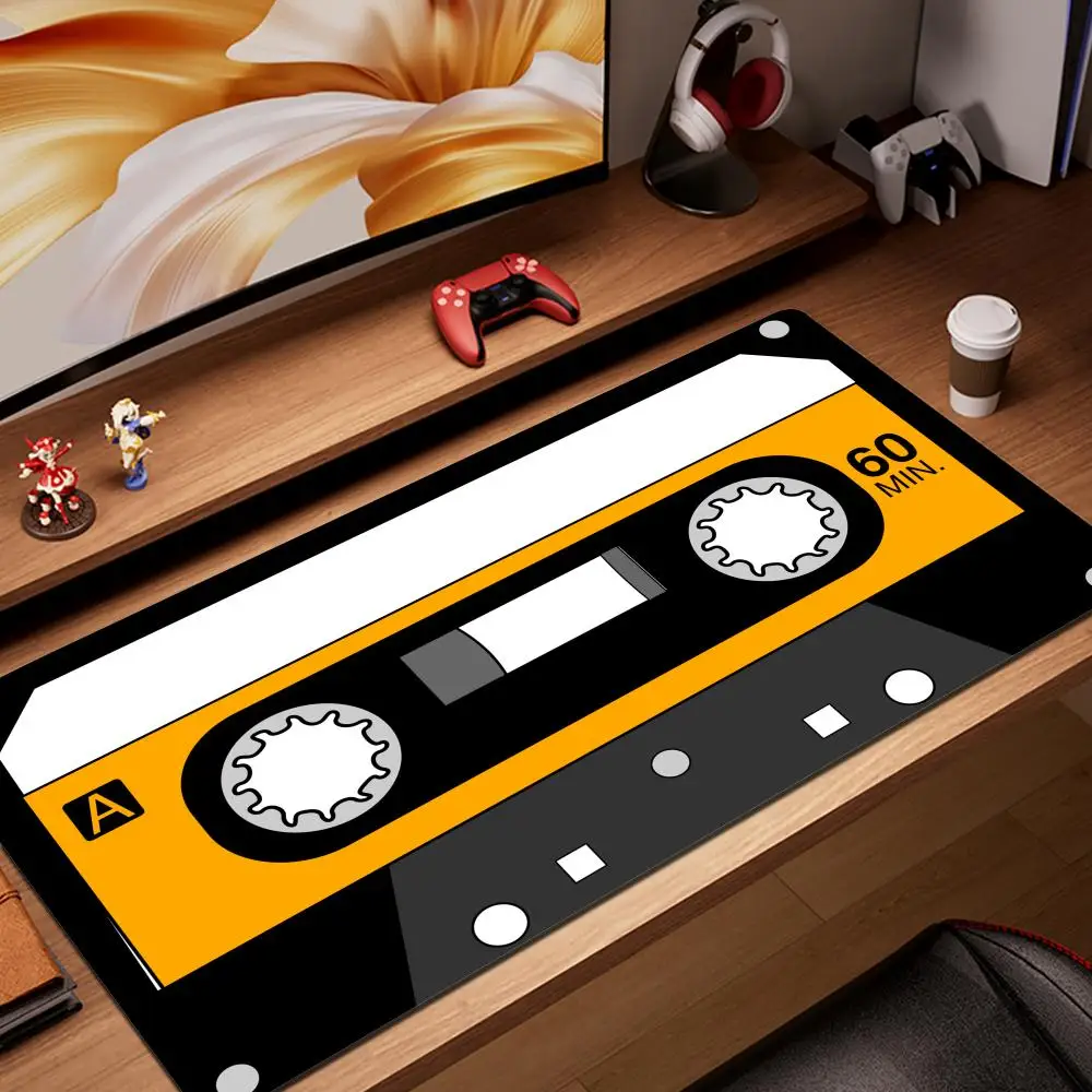 Vintage Cassette Music Tape Mouse Pad Rubber non-slip base Desk Mat High quality material gaming mat mouse pads with lock edge