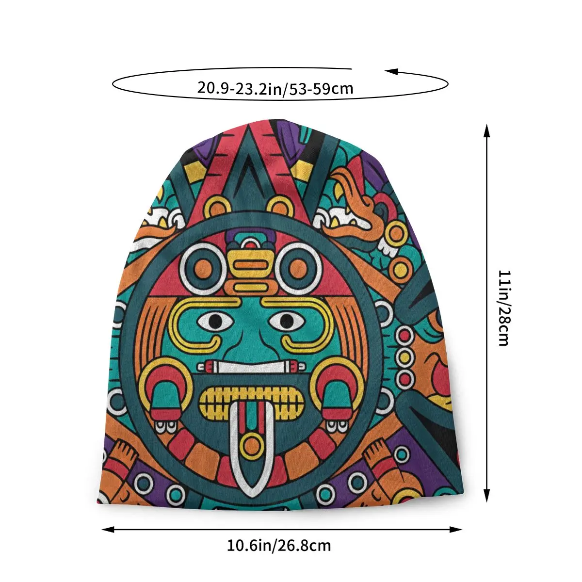 Mayan Aztec Calendar Art Thin Skullies Beanies Outdoor Caps For Men Women Ski Caps Bonnet Hats