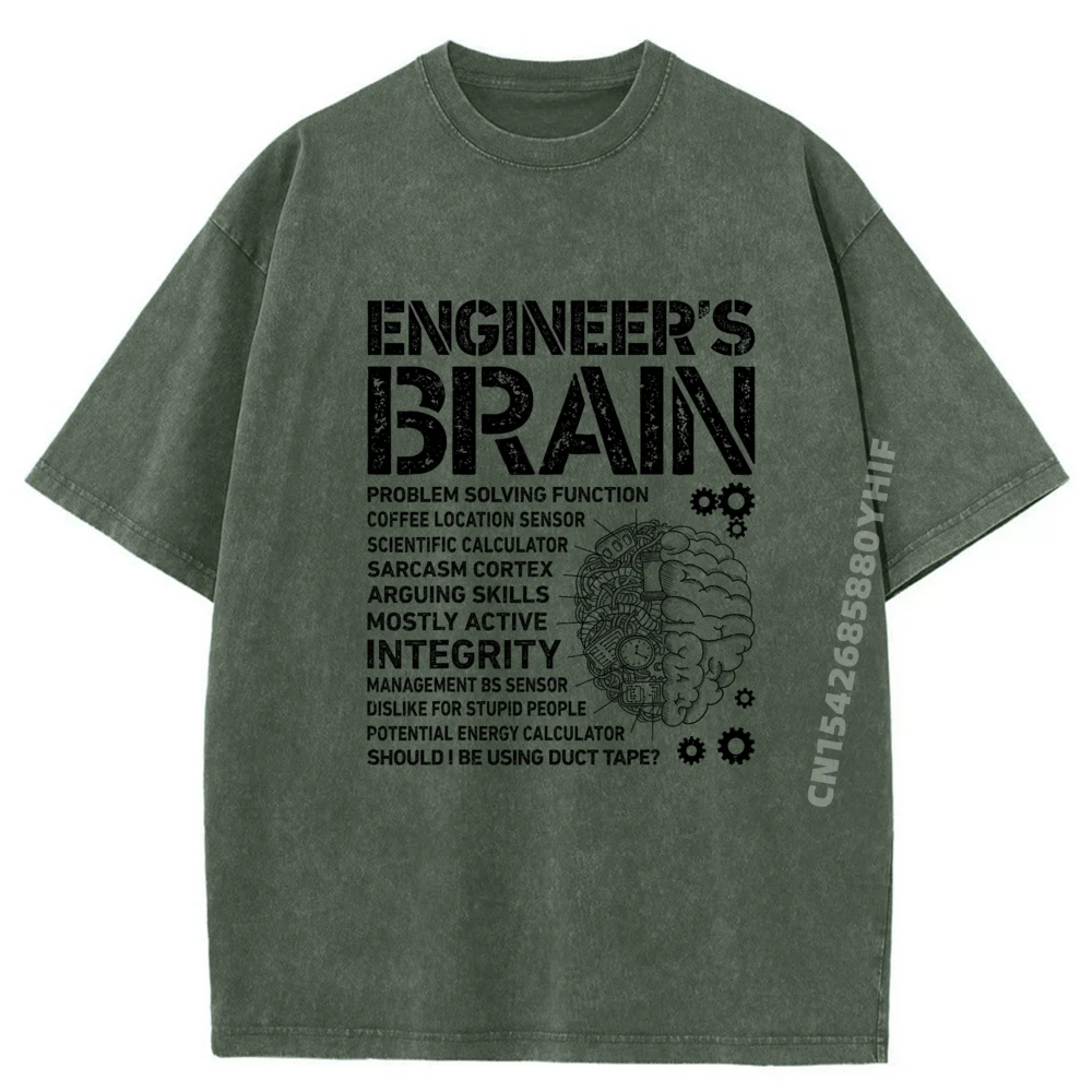

Engineer Is Brain Funny Process Street Summer Comfortable Streetwear Female Tees Washed Tee-Shirt Discount T-Shirt
