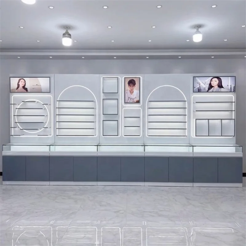 Rak Kacamata Kayu MDF Custom, Rak Display Custom, Rak Penyimpanan Kacamata, Toko Kacamata