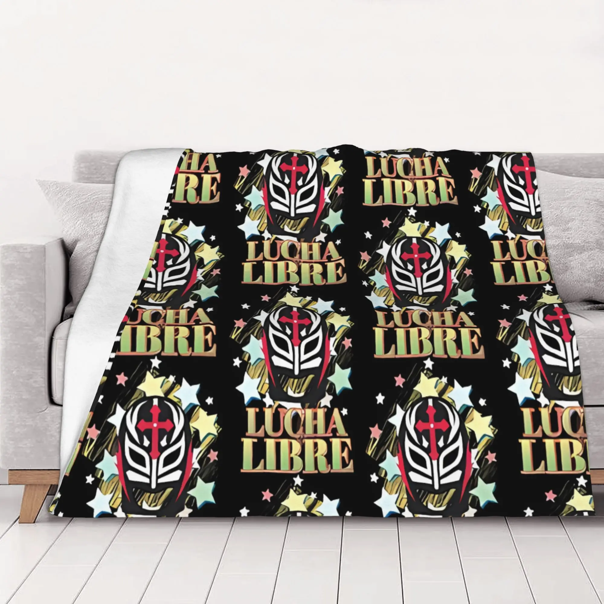 1PC home Cute Room Decor Mexican Wrestler   Fighting Blanket Throw Blanket Luchador Novelty Warm Blanket All Season