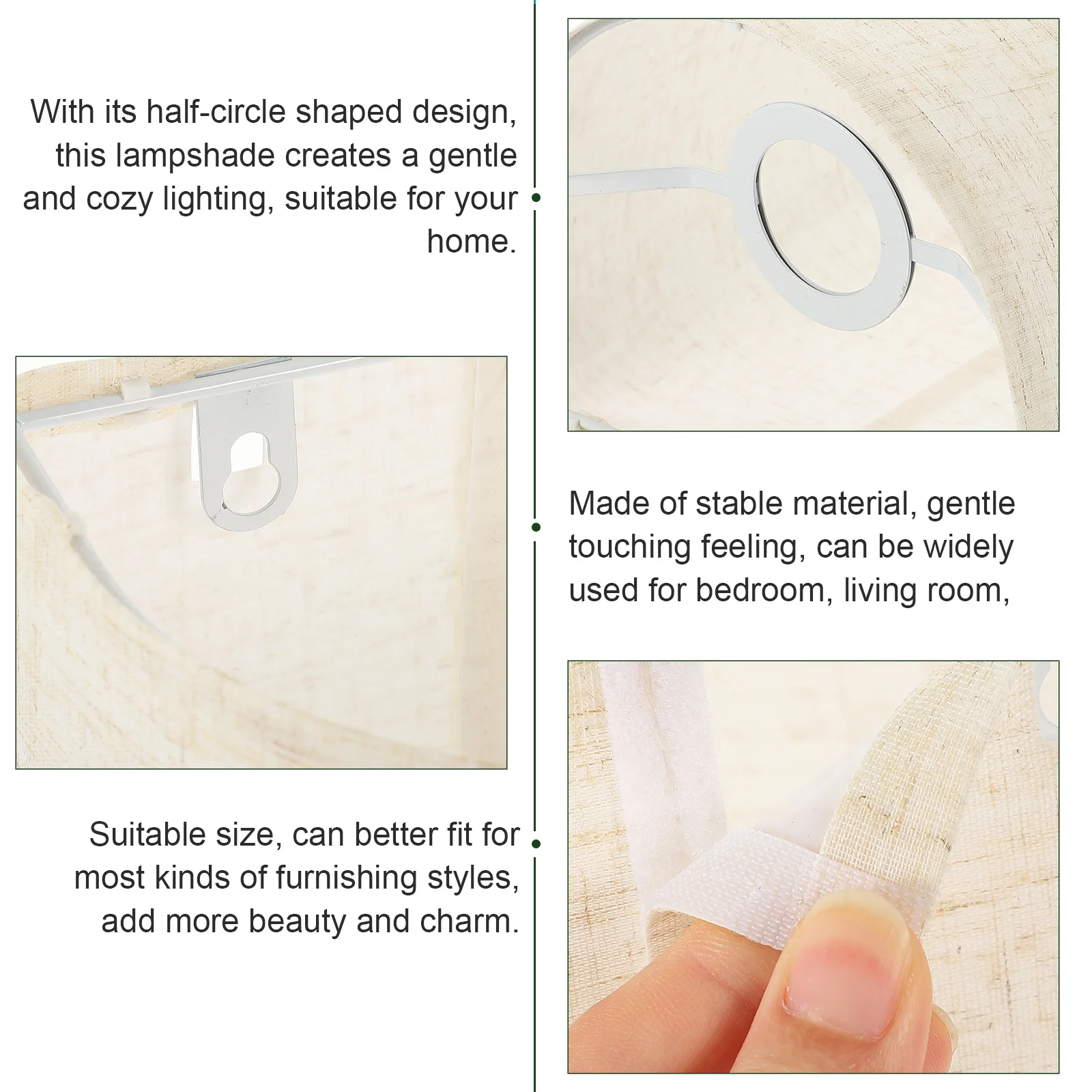 

Household Fine Linen Lampshade Half Round Decorative Table Lamp Cover Replacement Floor Light Shade Table Lamp Shade