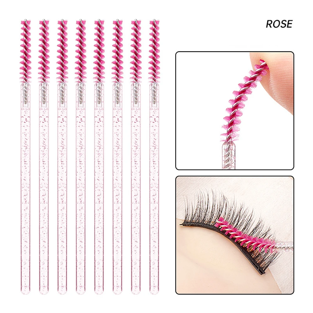 50 pz/borsa Pennello Per Ciglia Di Cristallo Usa E Getta Mascara Bacchette Estensione Delle Ciglia Microbrush Sopracciglio Applicatore Pennelli Per Trucco