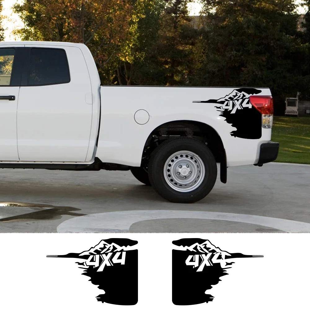 Pickup Side Bed 4X4 Decal For Ford F150 Toyota Hilux Dodge Ram Isuzu Dmax GWM Cannon Mitsubishi L200 Universal Decor Stickers