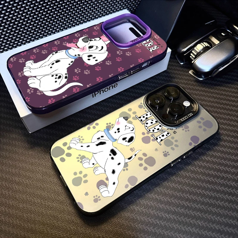 101 Dalmatians Cartoon For Apple iPhone 15 14 13 12 11 XS XR X Pro Max Plus Colorful Silver Cover Phone Case