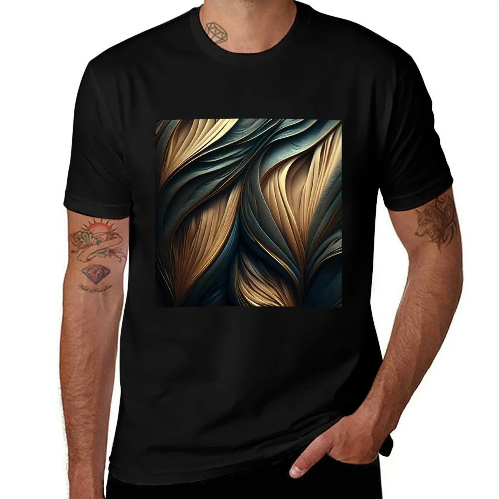 

Abstract Modern Luxury Shapes Texture T-Shirt summer shirt tops Short sleeve tee men t shirts