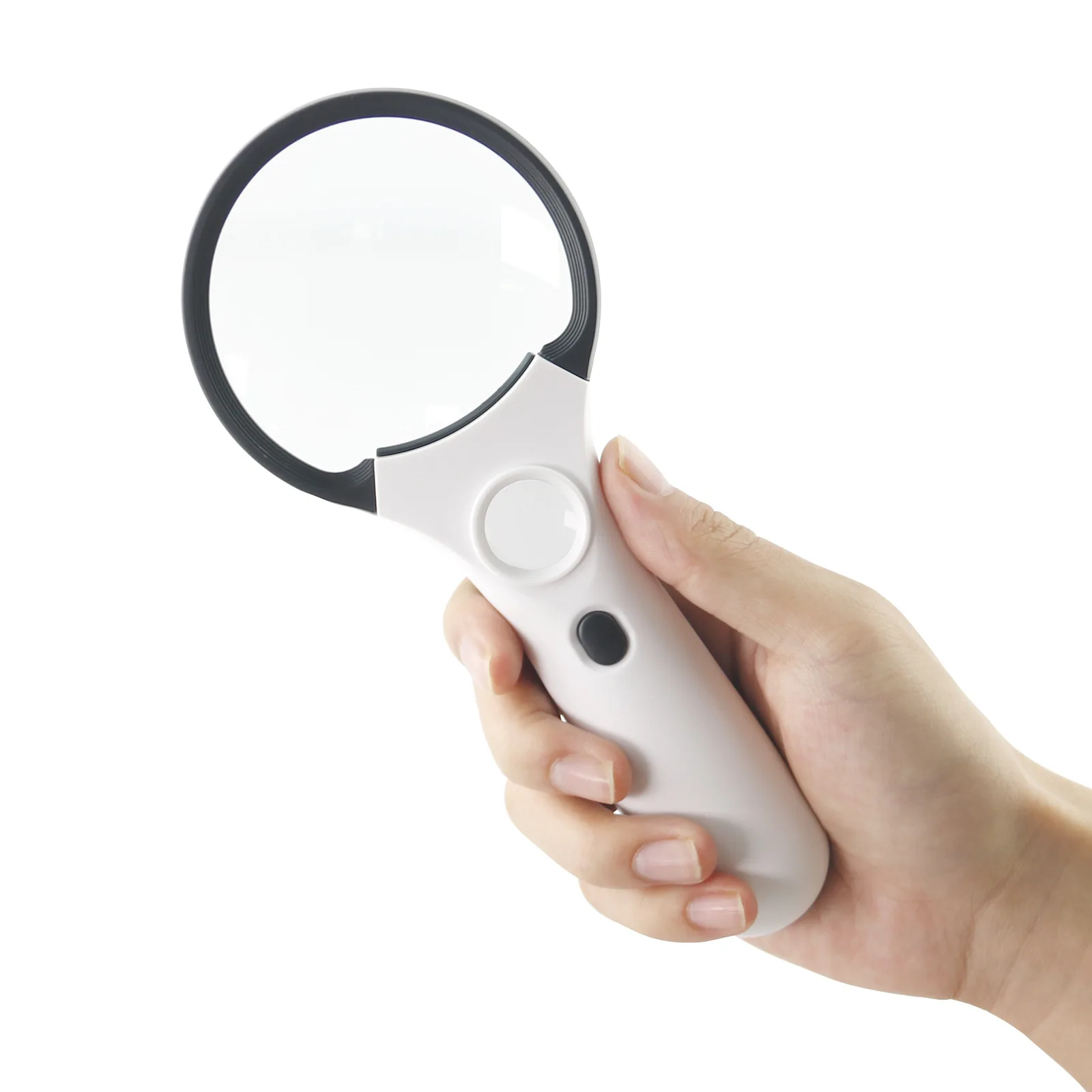 

45x 3X Handheld Reading Magnifier Elderly Illuminated With 3 LED Microscope Lens Jewelry Magnifying Reading Glass Repair Tool