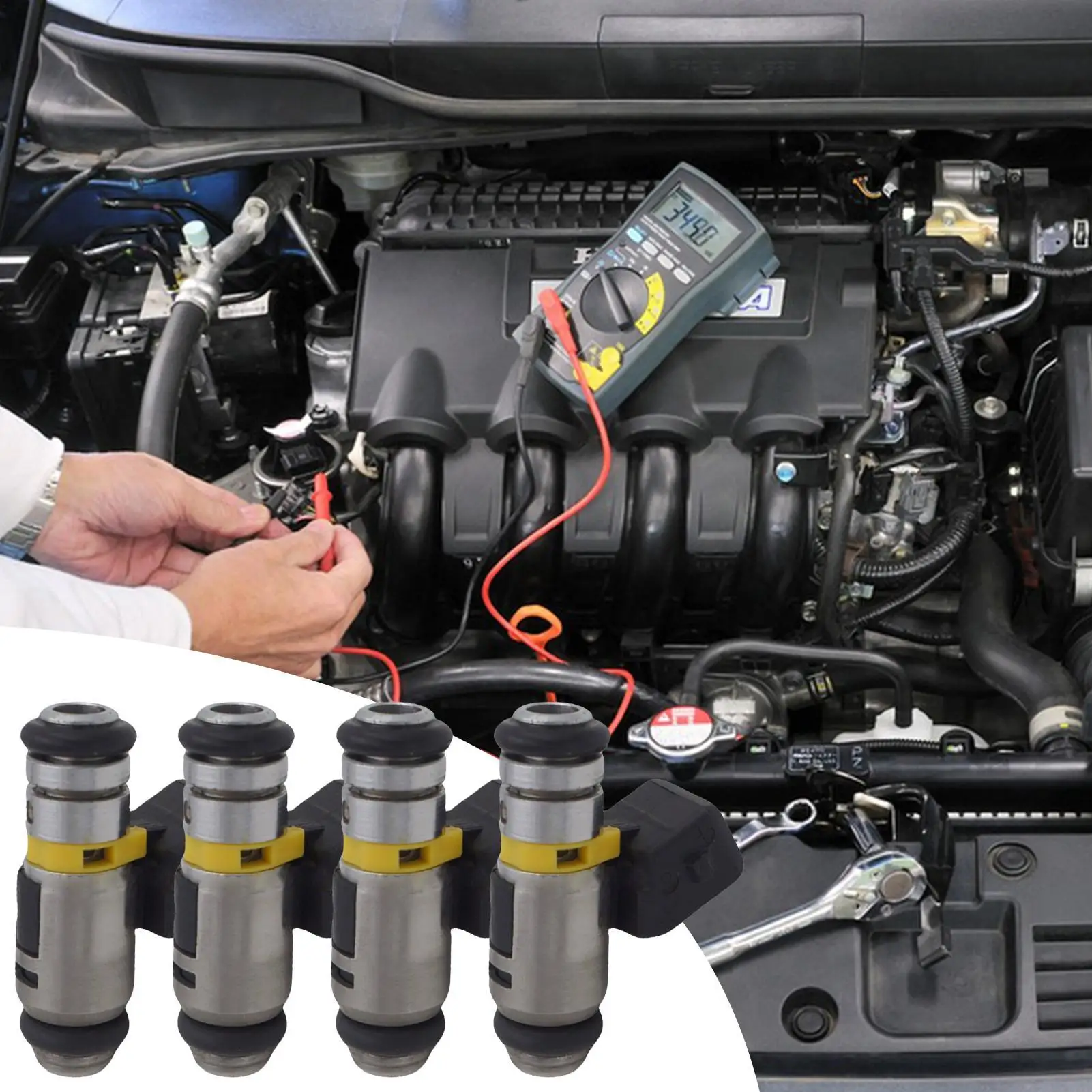 

4 Pcs Reduced Emissions Engine Injector Kit Engine Injector Nozzle ForLaguna II Grandtour 2.0 16V Espace IV 2.0 Megane II 2.0