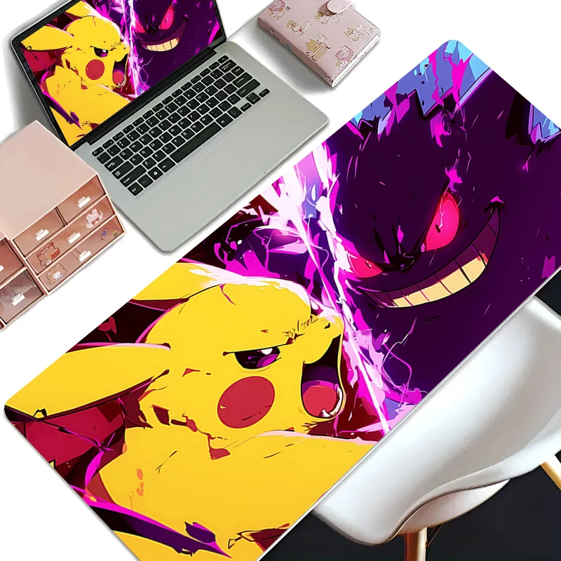 Kawaii Anime Desk Mat XXL Gaming Accessories Cabinet Mousepad Gamer HD Printing P-Pikachus Cartoon Rubber Mouse Pad Table Carpet