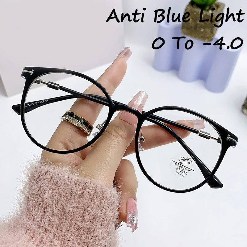 

Finished Myopia Glasses Unisex Women Anti Blue Light Blocking Shortsighted Eyewear Prescription Near Sight Eyeglasses Diopter