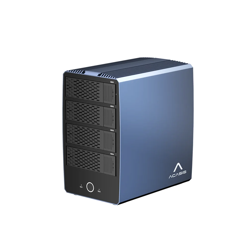 For 40Gbps Thunderbolt 4 Aluminum 6-bay Hybrid Array M.2 NVMe Enclosure