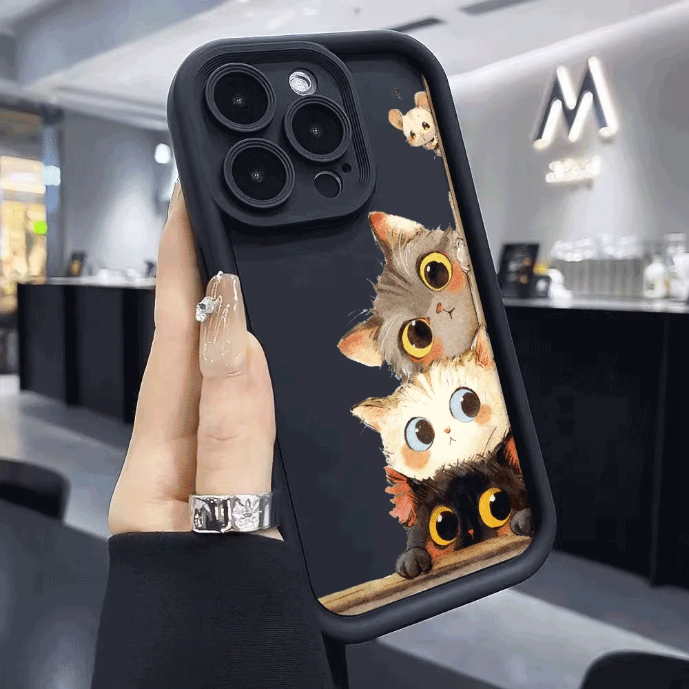Aquarell Kätzchen Curious Mouse stoßfeste Handyhülle für Xiaomi Redmi Note 14 13 12 11 10 9 8 7 Pro Anti-Rutsch-weiche TPU-Abdeckung – Detail 2
