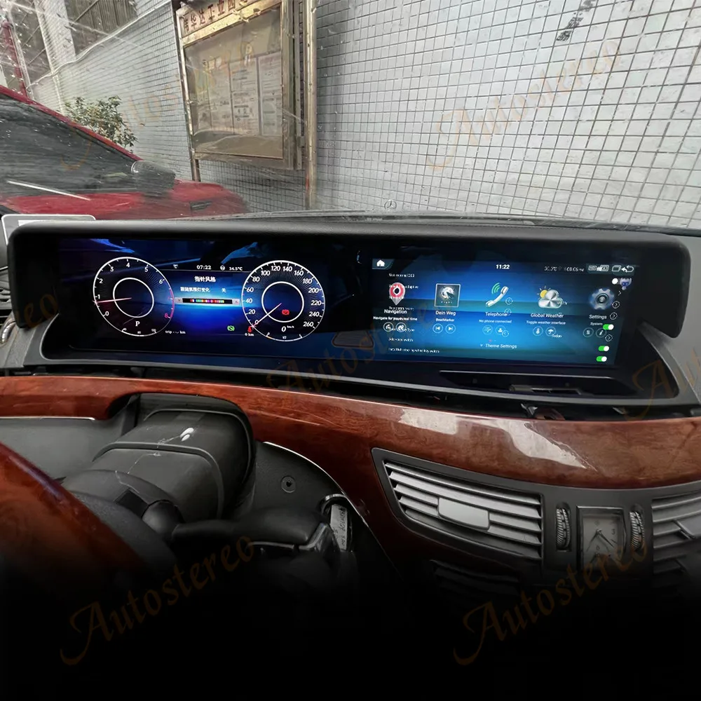 

12.3 Android Auto Car Digital Cluster Speed For Mercedes-Benz S W221 2005-2013 Radio GPS Navigation Headunit Stereo Multimedia-