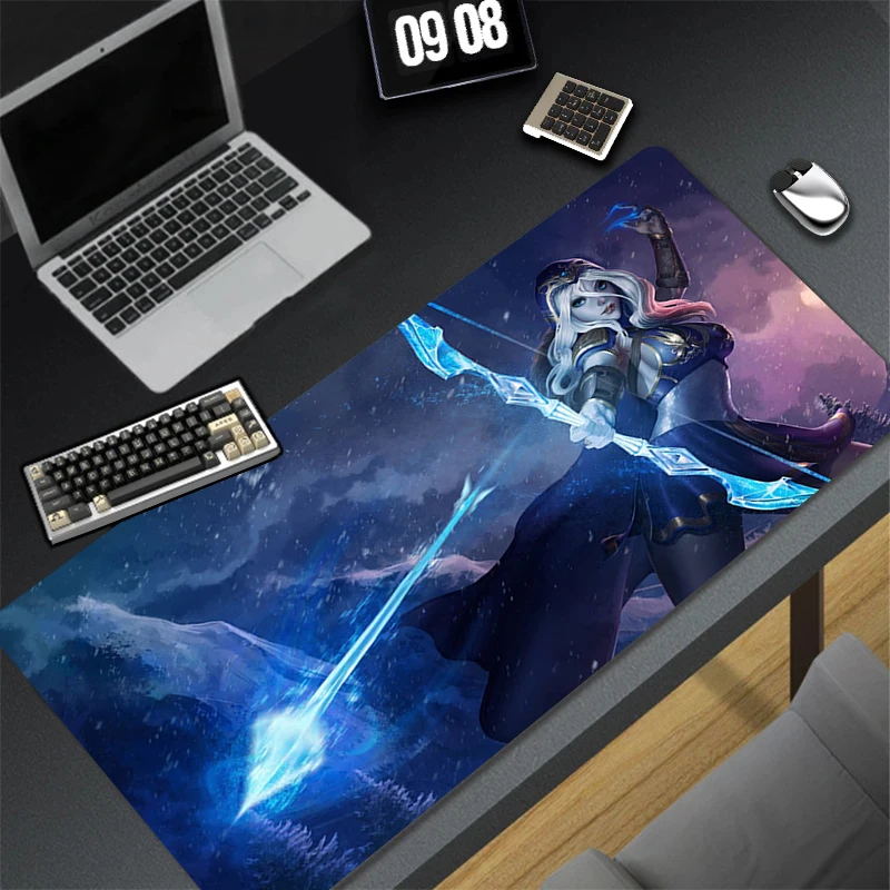 

Computer Gaming Accessories HD Mousepad L-league Of Legends Ashe Office PC Mouse Pad Keyboard Pad Desk Decoracion Anime Desk Mat