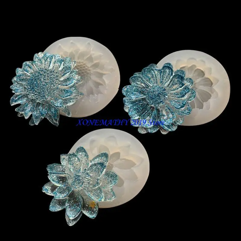 

F42F DIY Silicone 3D Flower Moulds Mold Resin Jewelry Pendant Making Tool Crafts