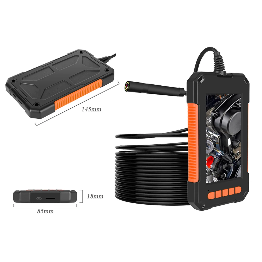 8mm Lens Hd Pipeline Camera 4.3 Inch Ips Screen Car Maintenance Detector Visual Industrial Endoscope IP68 Waterpoof