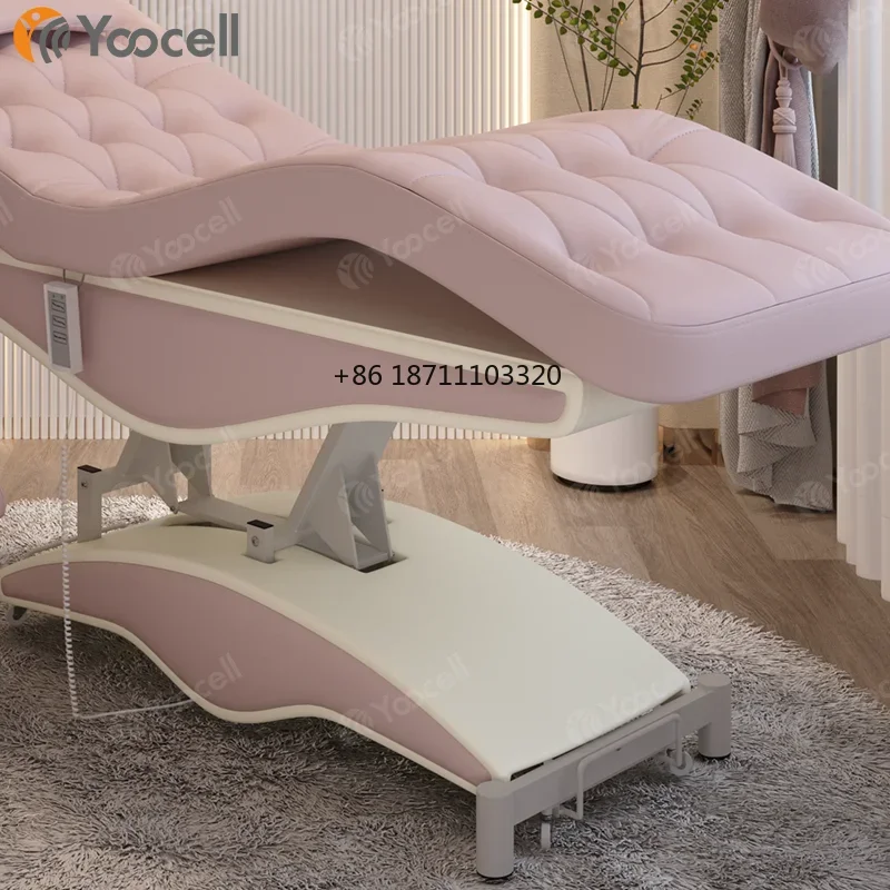 Yoocell luxury modern pink massage table cosm-etic spa bed electric 4 motor facial chair beauty salon lash bed for sale