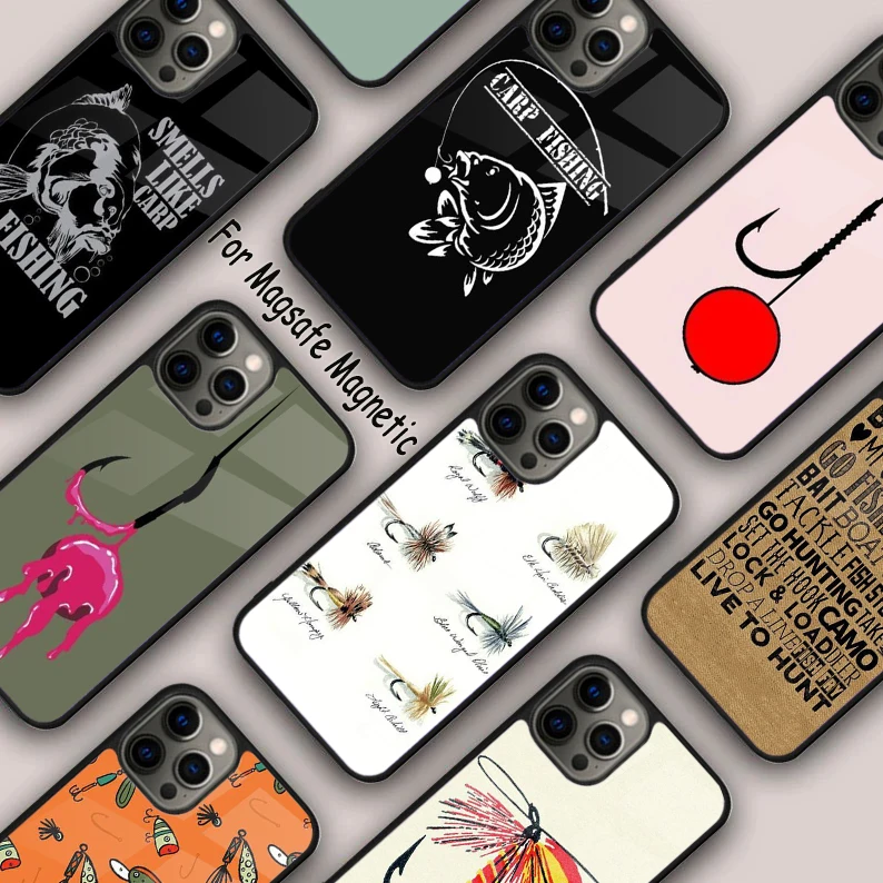 

Магнитный чехол для телефона с крючком для ловли карпа и бойлов для APPLE iPhone 17, Air 16, 14, 13, 12, Pro Max 15 Plus, чехол MagSafe