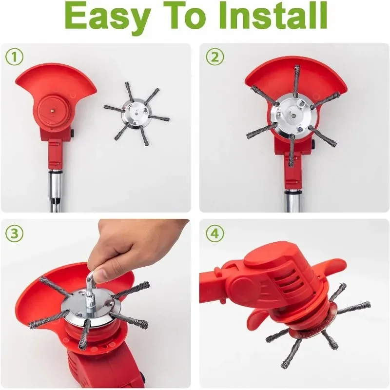 Wire Brush Cutter Trimming Head 6 Inch 3/6 Blade Lawn Mower Trimming Replacement Head for Cordless Trimmer Rotary Weeder Head