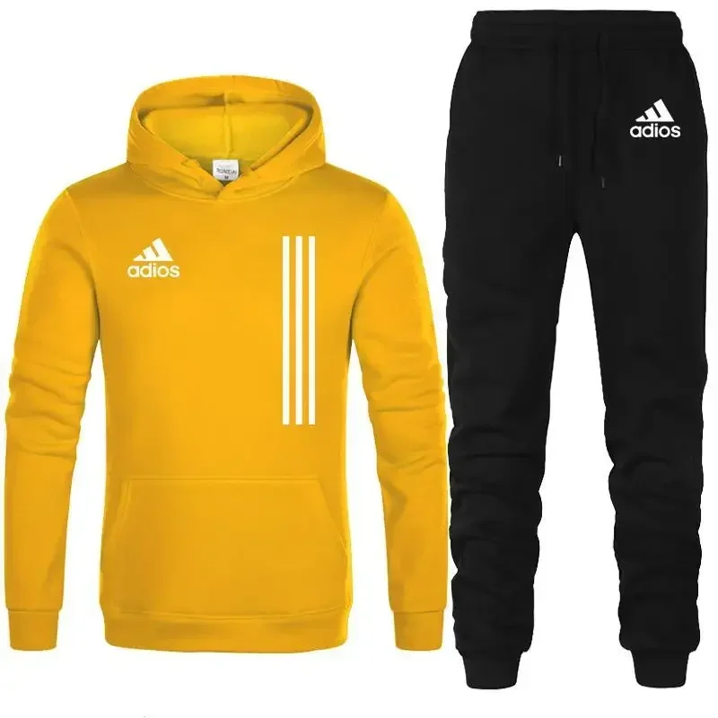 2024 primavera e autunno nuovi uomini e donne abbigliamento felpa con cappuccio + pantaloni due set di abbigliamento fitness da jogging all\'aperto