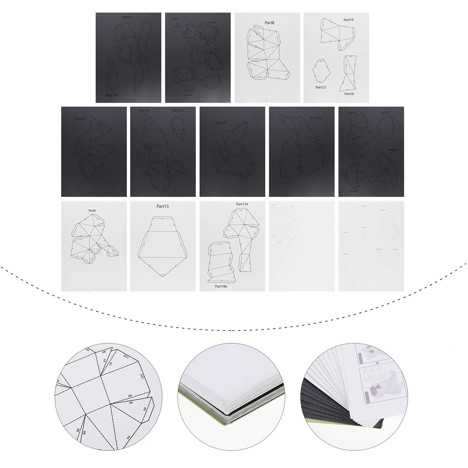 

1Pcs Panda Bamboo 3D Paper DIY Decoration Ornament Hand Molded Geometric Origami Iridescent Party Paper Model
