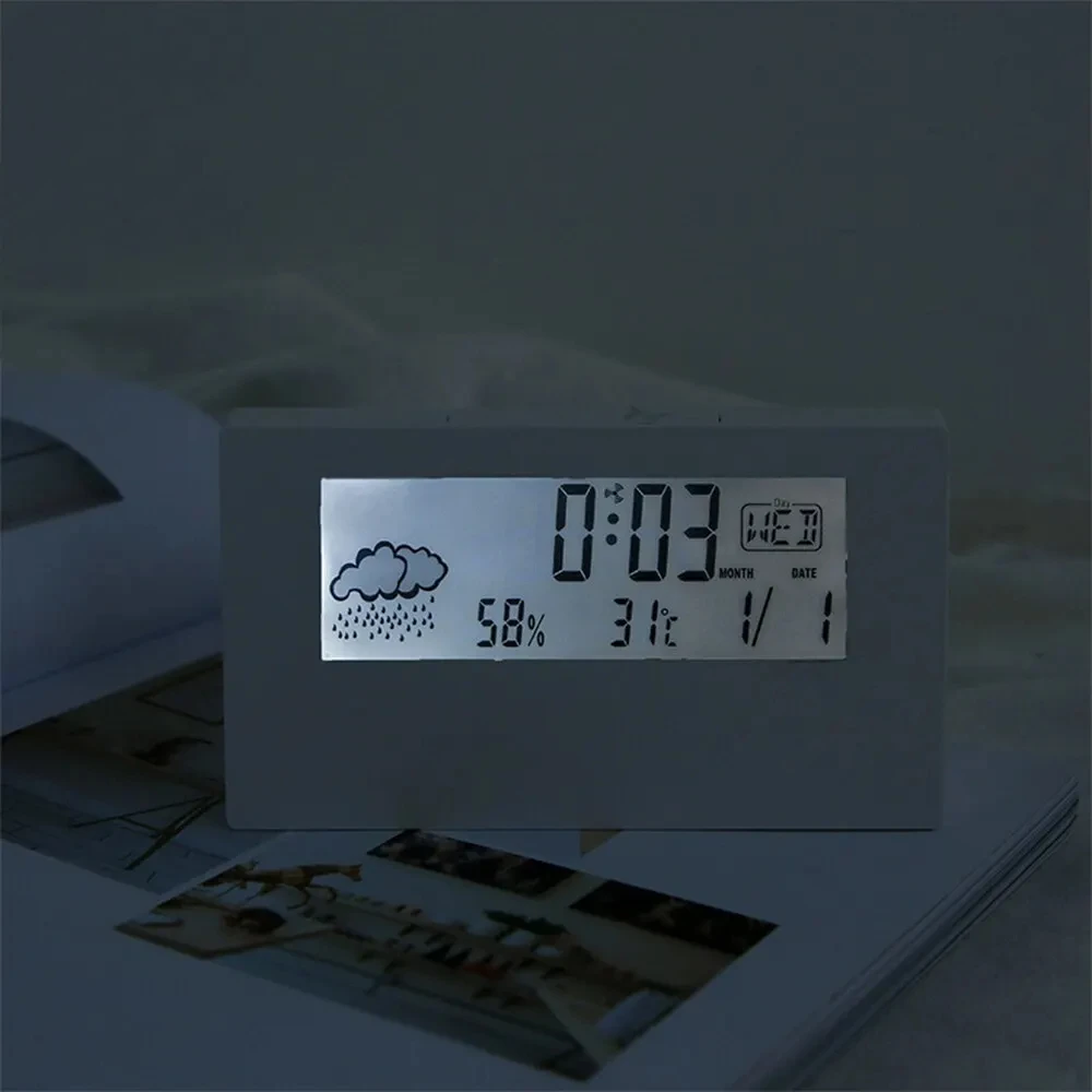 LCD Multifunctional Electronic Alarm Clock Student Mute Simple and Creative Children Bedroom Bedside Smart Digital Clock