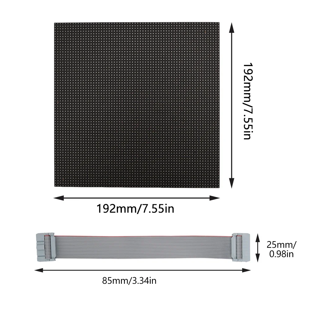 P3 192x192 Module Indoor Full Color RGB 64x64 Pixel Dots Led Light Matrix Display Panel 3in1 Led High-Definition Screen SMD2121