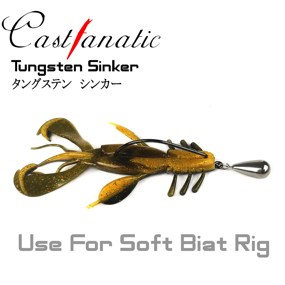 Castfanatic 1.8g-21g Tungsten Drop Shot Weights Sinkers Hook Connector Line Fishing Weight Sinker For Bass  Fishing Accessories