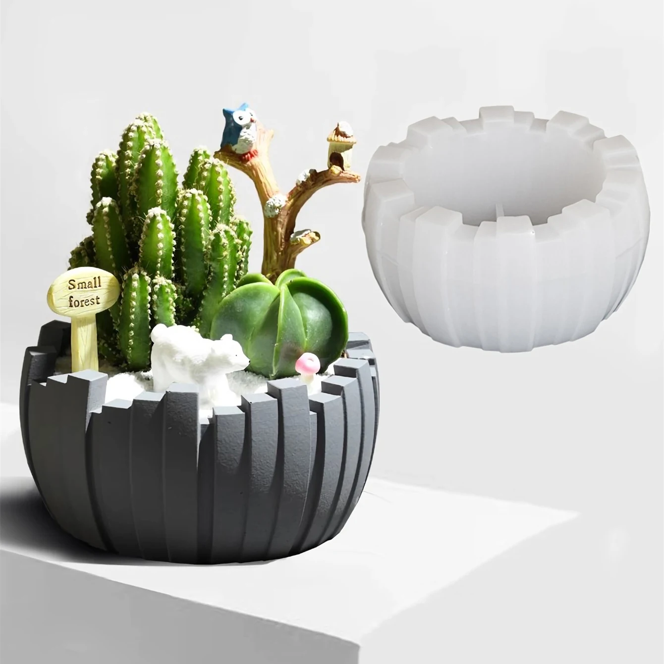 DIY Irregular Stripe Storage Bowl Silicone Mold Candle Cup Plaster Crafts Mold Succulent Flowerpot Cement Gypsum Clay Resin Mold
