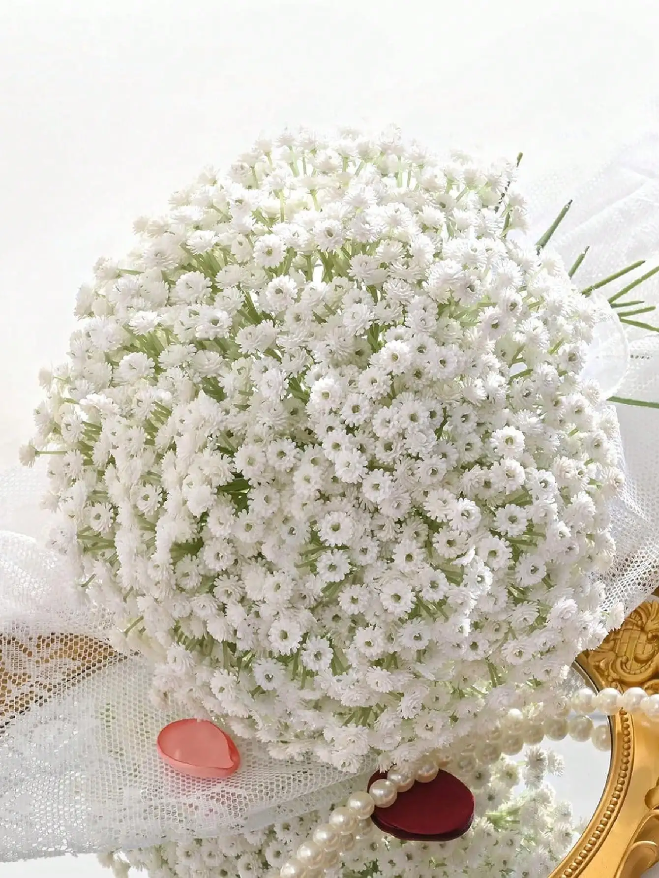 3pcs/6pcs-Artificial Babys Breath Gypsy Greenery Spray Flowers, Baby Breath Flowers Artificial Bulk for Vase, Real Touch White F