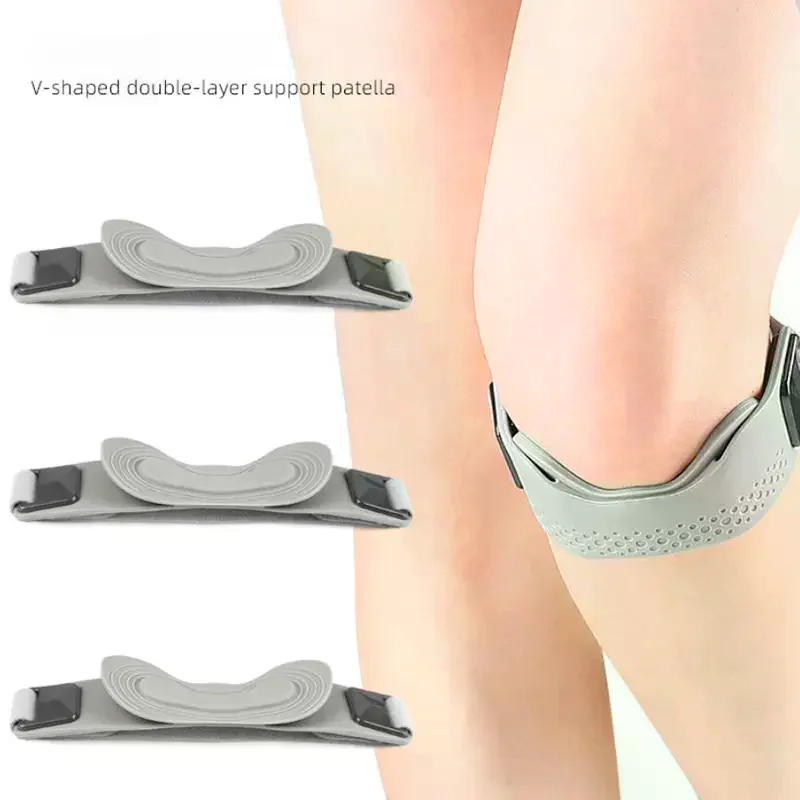 1Pcs Silicone Patellar Tendon Support Strap Adjustable Knee Support Pads For Men Women Sports, Running, Tennis, Jumpers Knee
