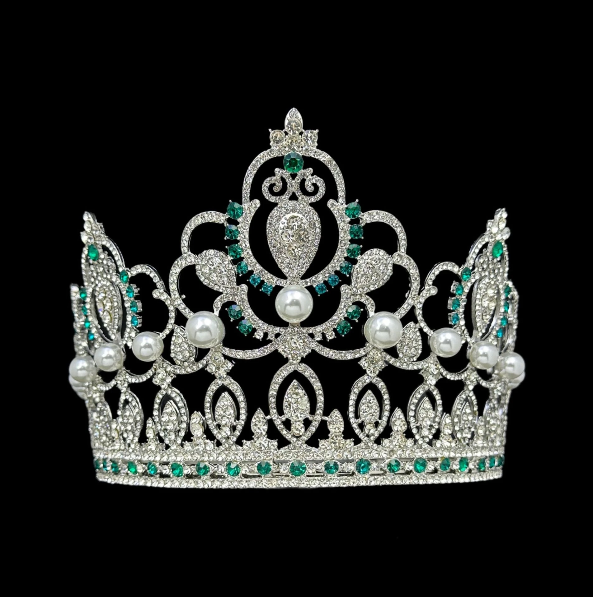 European wedding rhinestone hair accessory crown Baroque noble style luxury holiday bride large crown
