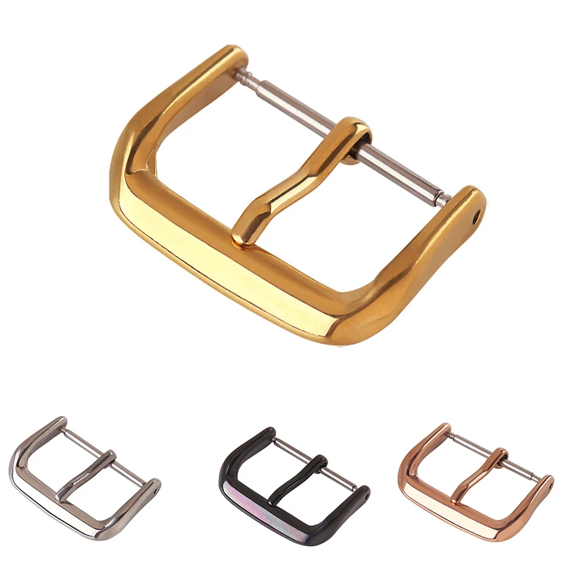 Stainless Steel Watch Buckle 8/10/12/14/16/18/20/22mm Metal Silver Gold Black Watchbands Strap Clasp Watch Accessory