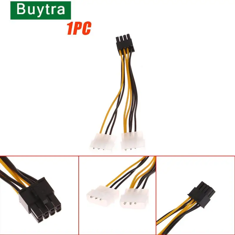 1PC Dual 4Pin To 8Pin Video Card Power Cord Y Shape 8 Pin PCI To Dual 4 Pin Graphics Card Power Cable 17cm