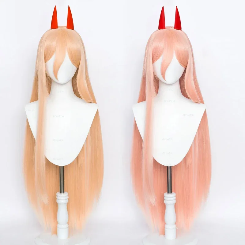 

Anime Chainsaw Man Makima Power Cosplay Wig Long Orange Pink Heat Resistant Synthetic Hair Party Role Play Wigs WigCap H#1#W