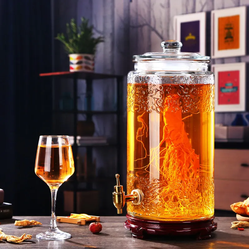 Thick Making Mixed Liquor jars, Wine Fermentation jar, Household wide-mouth Ginseng wine-making bottle, Juice Jar With Tap