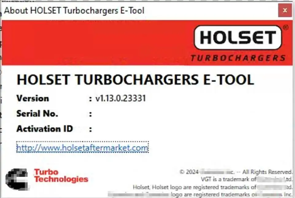 CMS Holset E-Tool v1.13 CMS Holset E-Tool v1.13