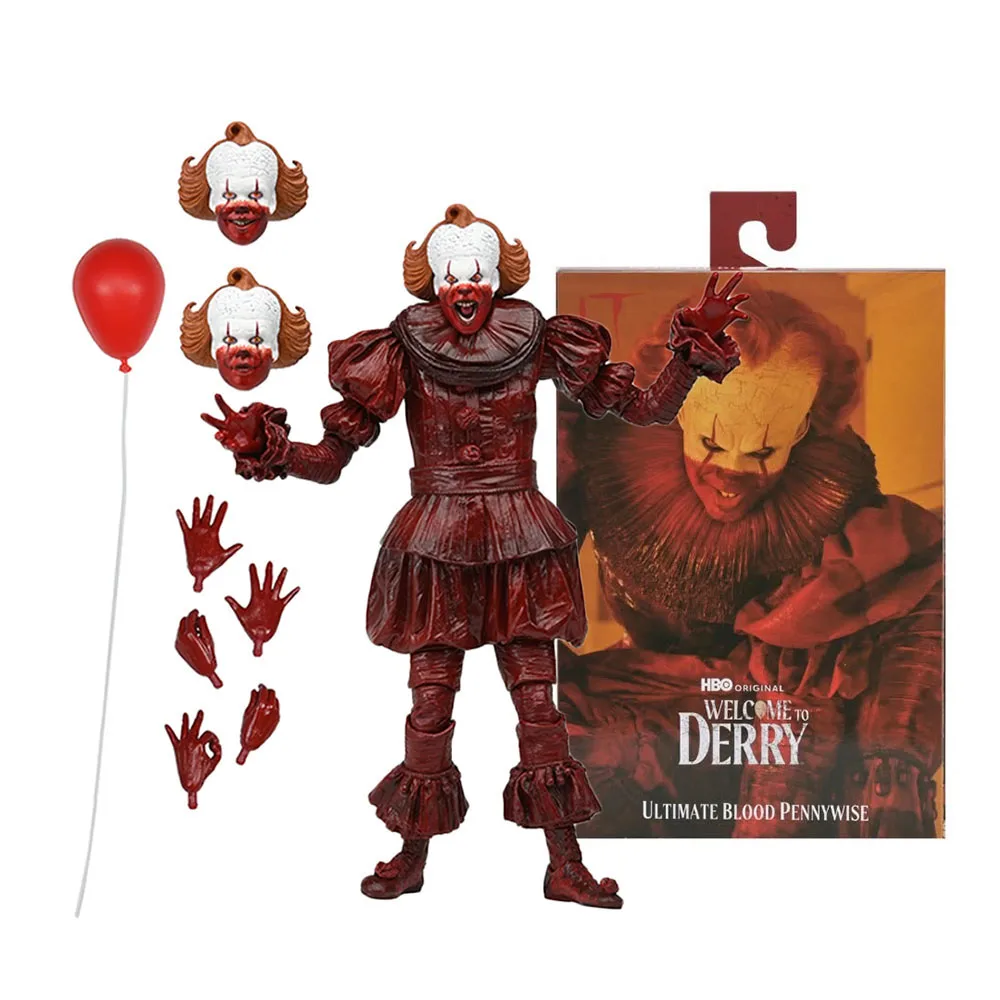 NECA Toys Ultimate Blood Pennywise IT Welcome to Derry 7" Scale Action Figure Horror Movie Collectible Model Toy