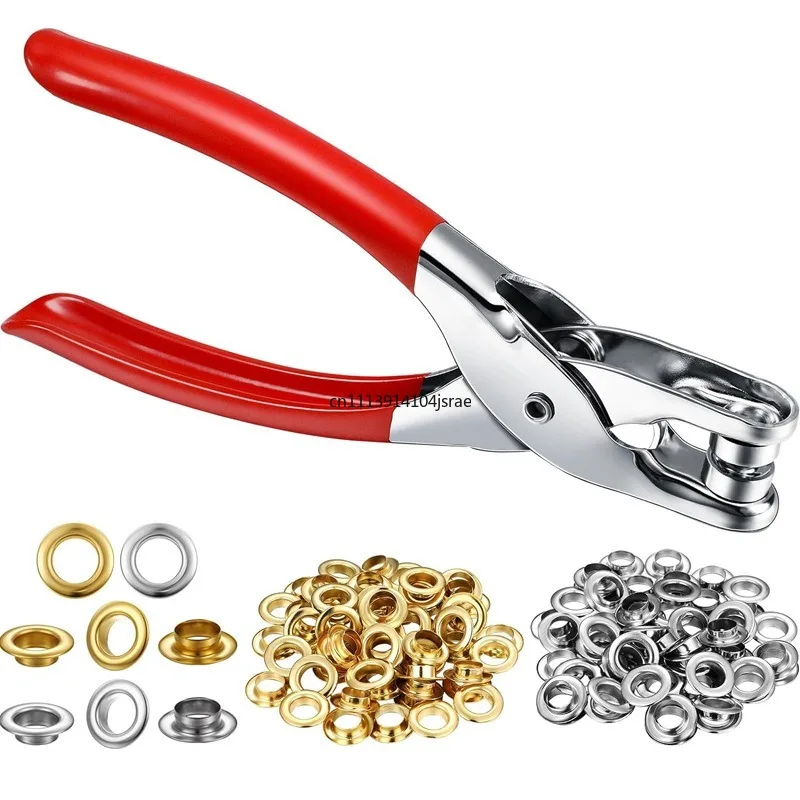 For 6mm Flared Eyelet Tool Kit Metal Round Grommet Hand Pliers For Shoes Bags Fastener Craft Accessories