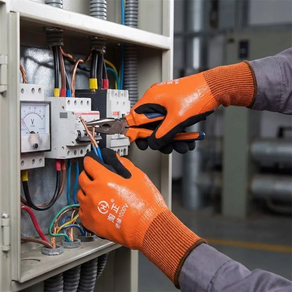 Withstanding Voltage 1000 V Electrician Insulating Gloves Anti Slip High Elasticity Safety Protective Gloves Anti-shock