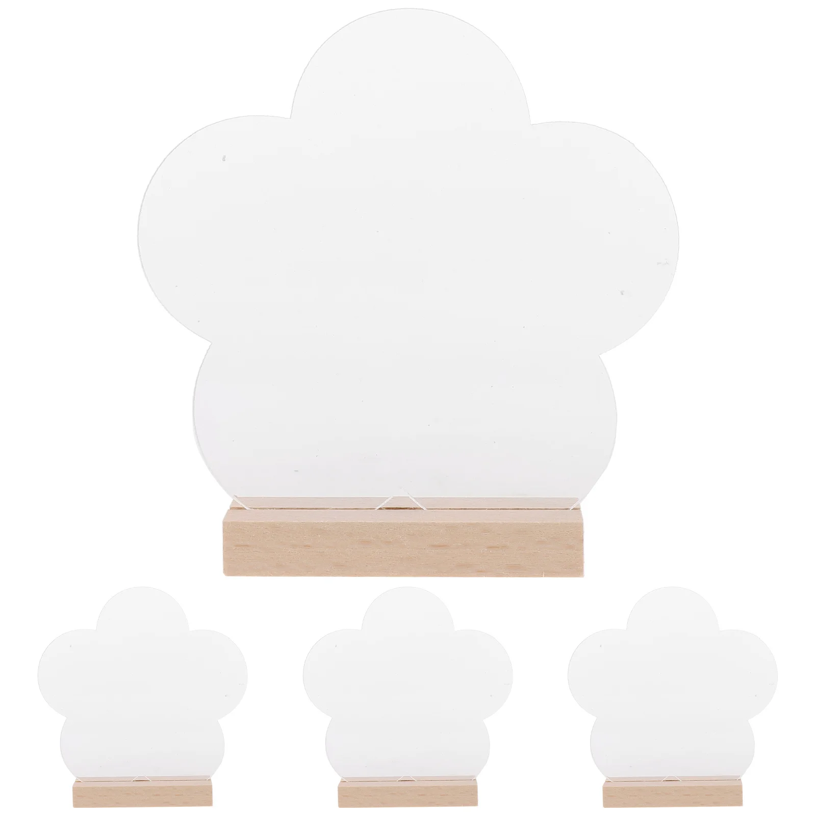 4Pcs Clear Acrylic Table Sign Blank Creative Place Cards for Wedding Banquets Party Table Decoration Reserved Signs